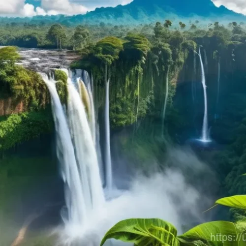 Home 16 라오스 국립공원 탐방 - **Prompt:** A breathtaking panoramic view of the Bolaven Plateau in Laos, showcasing the majestic Ta...